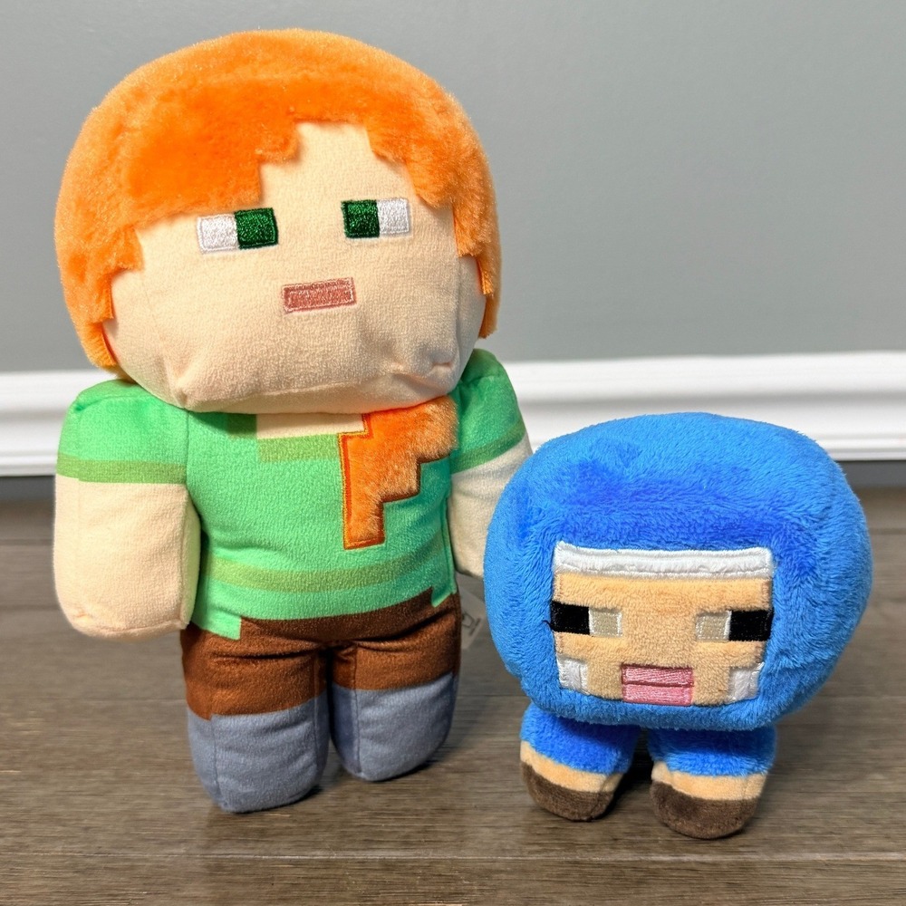 Minecraft Alex and Blue Sheep Plush Set Mojang Mattel Toy